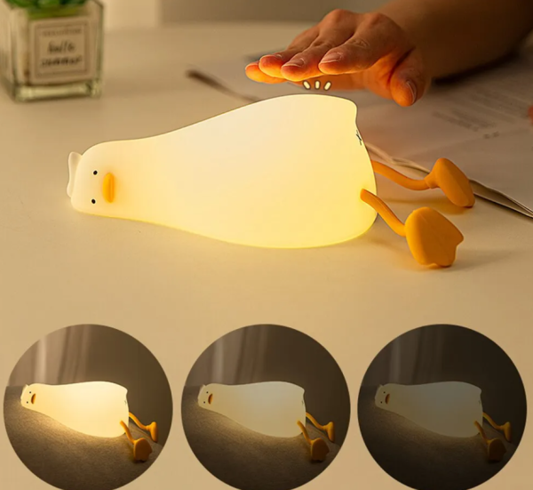 Светильник - ночник силиконовый Сонный Гусь Duck Sleep Lamp (USB, 3 режима, таймер 30 мин)